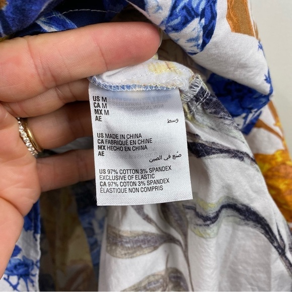 INC BOHO Phoebe Patch Printed Smocked Tiered Puff Sleeve Flowy Maxi Dress Medium - Picture 8 of 11